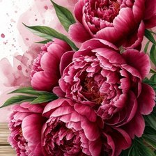 Схема вышивки «Пионы»