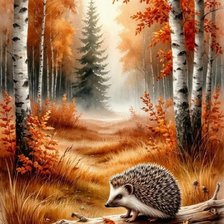 Схема вышивки «Ежик в лесу»