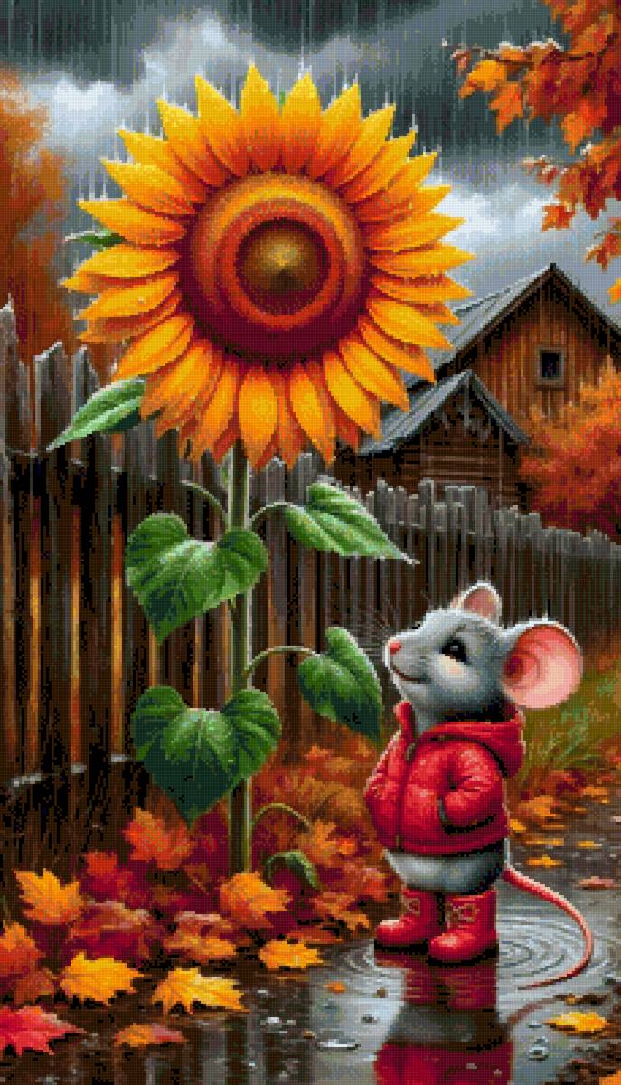 №2926137 - мышонок, подсолнух - предпросмотр