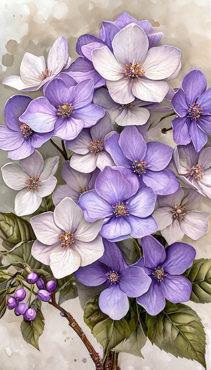 ветка гортензии - цветы, растения - оригинал