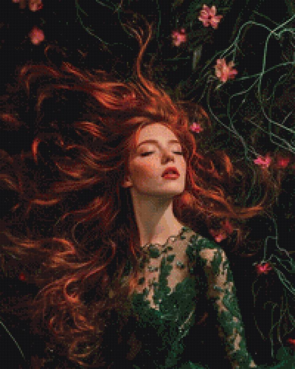 Нежность спящей#2 - девушка, цветы, красота - предпросмотр