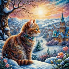 Схема вышивки «кошки»