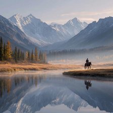Схема вышивки «Утренний туман в горах»