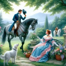 Схема вышивки «Встреча в парке»