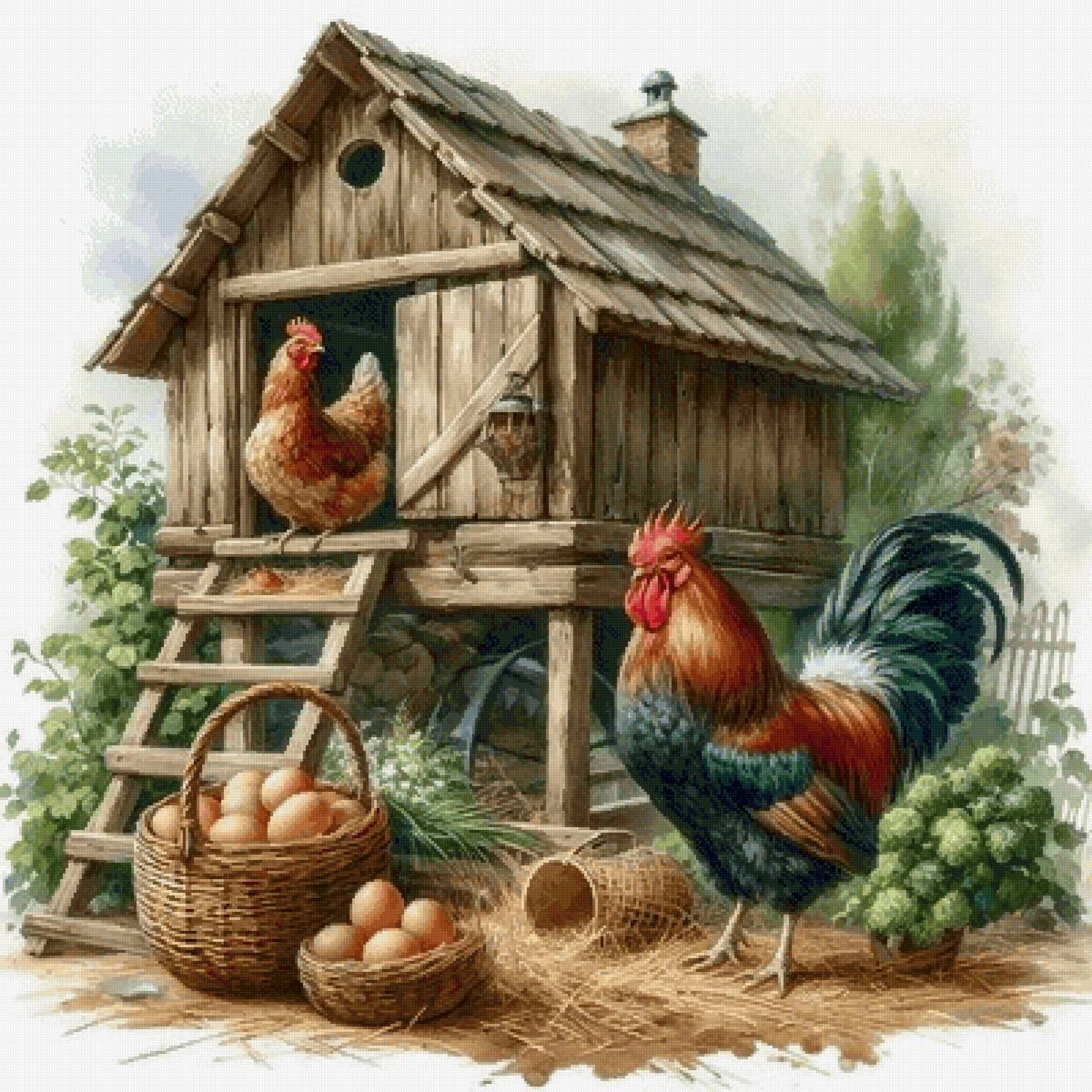 Петушок и курочка - предпросмотр