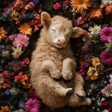 Схема вышивки «теленок в цветах»