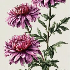 Схема вышивки «Хризантемы»