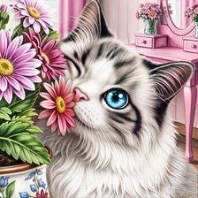 Схема вышивки «кошки»