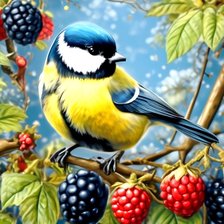 Схема вышивки «синица»