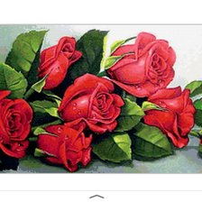 Схема вышивки «Красные розы»