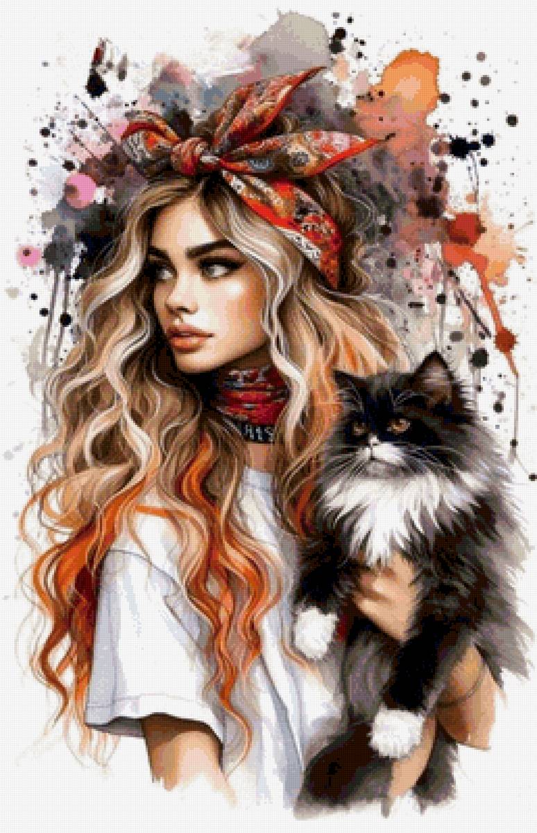 дама с котом - кот - предпросмотр