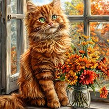 Схема вышивки «кот»