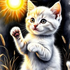 Схема вышивки «котенок»