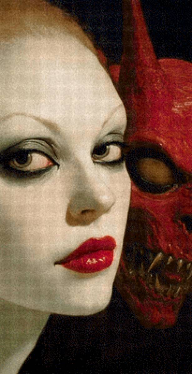 Шепот демона - готика, тьма, красавица, демон - предпросмотр