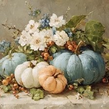 Схема вышивки «Blue pumpkins»