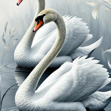 Схема вышивки «Лебеди»