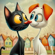 Схема вышивки «кошки»