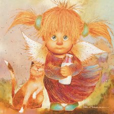 Схема вышивки «коты и ангелы1»