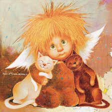 Схема вышивки «коты и ангелы2»