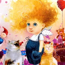 Схема вышивки «коты и ангелы3»