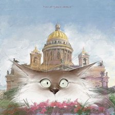 Схема вышивки «коты и Питер»