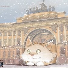 Схема вышивки «коты и Питер 3»