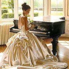 Схема вышивки «Невеста у рояля»