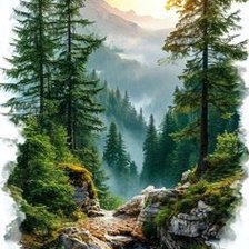 Схема вышивки «горы»