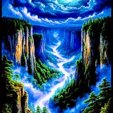 Схема вышивки «Горы»