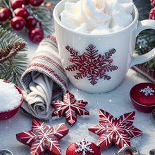 Схема вышивки «Новый год. Зима. Чашка»