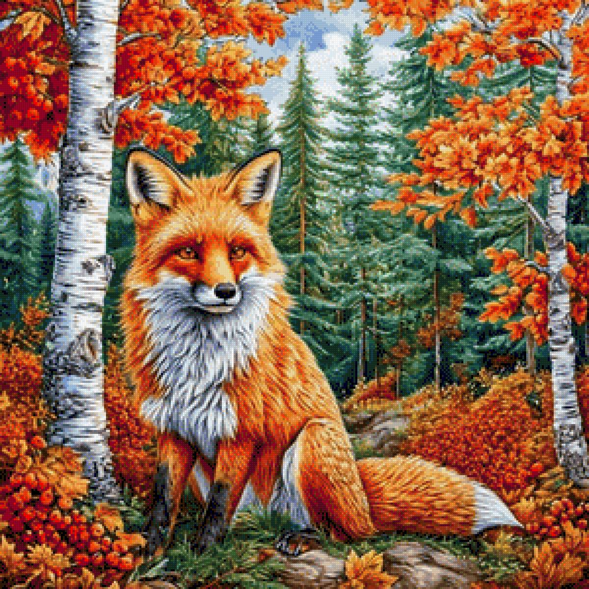 Лисичка-сестричка - дикие животные, лес, осень, лиса - предпросмотр