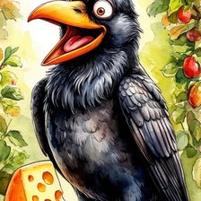 Схема вышивки «Ворона и Сыр»