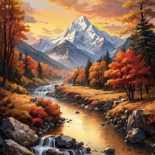 Схема вышивки «осенний пейзаж»