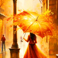 Схема вышивки «девушка с зонтом»