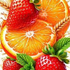 Схема вышивки «апельсин с клубникой»