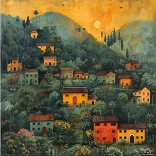 Схема вышивки «Village dream»