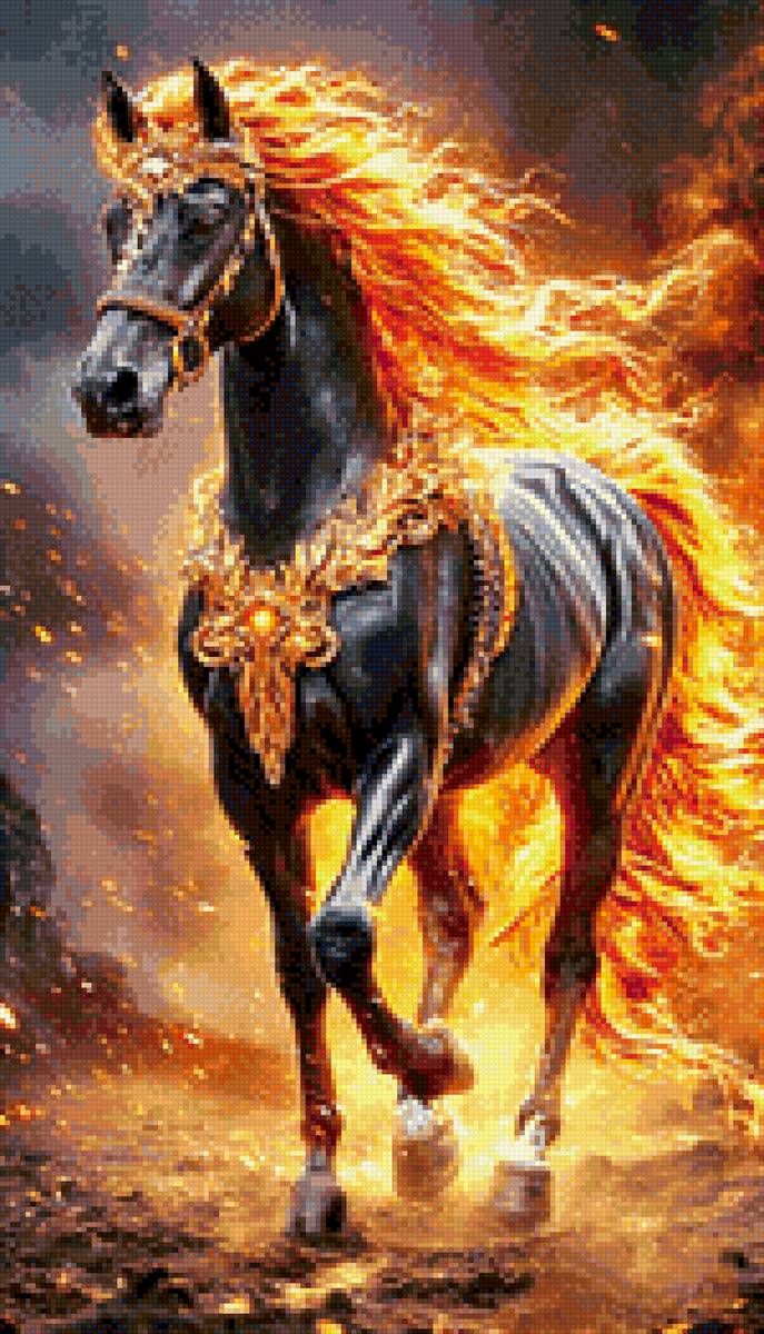 огненная лошадь3 - лошадь, огонь, животные, живопись, кони - предпросмотр