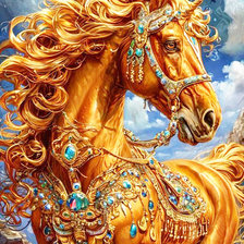 Схема вышивки «огненная лошадь4»