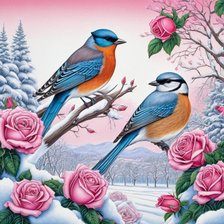 Схема вышивки «птички»