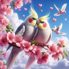 Схема вышивки «2 попугая»