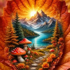 Схема вышивки «пейзаж»