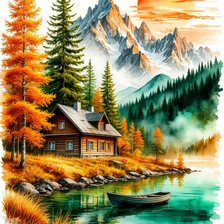 Схема вышивки «пейзаж»