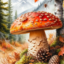 Схема вышивки «грибы»