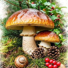 Схема вышивки «грибы»