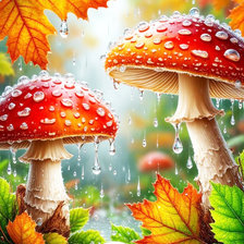 Схема вышивки «мухоморы»