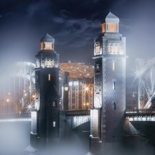 Схема вышивки «Большеохтинский мост»