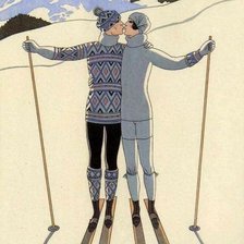 Схема вышивки «Лыжники»