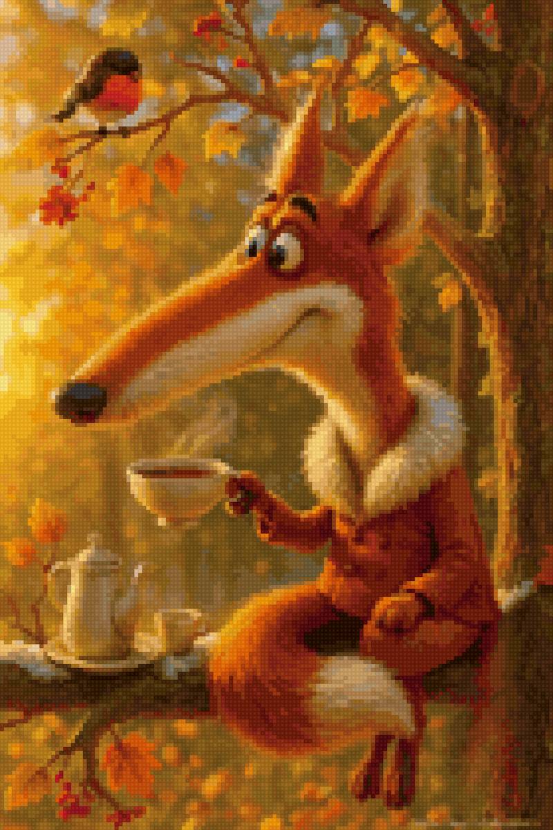 №2938083 - чаепитие, лиса - предпросмотр