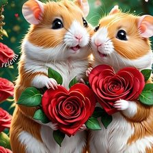 Схема вышивки «2 хомяка»