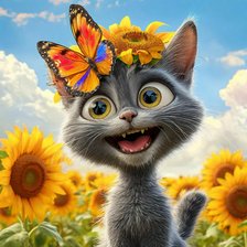 Схема вышивки «Мяу»